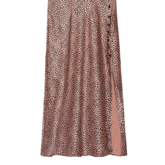 Victoria's Secret Side Button Slip Skirt LEOPARD - Picture 3 of 9